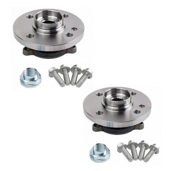TRQ 2pc Wheel Hub & Bearing Assembly Pair w/ Hardware Kit for Mini Cooper BHA30157