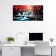 thumbnail image 5 of ZHONGYUTONG Waterfall Canvas Wall Art Autumn Forest Painting Red Trees Picture Prints Nature Landscape Wall Decor for Living Room Office Framed (12.00" x 24.00"), 5 of 6