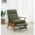 thumbnail image 3 of Comfort Pointe Solaris Fern Green Faux Leather Wood Arm Push Back Recliner, 3 of 17