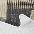 thumbnail image 5 of Erosebridal Brown Grey Patchwork Twin Quilt Set for Boys Men, Houndstooth Plaid Print Twin Coverlet Set, 2pcs, 5 of 7