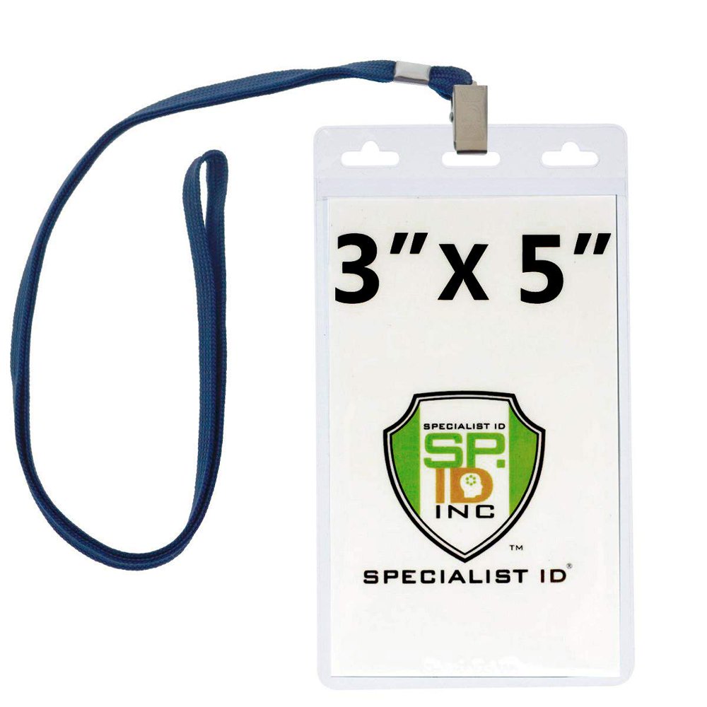 10 Pack Large 3x5 Inch Large Clear Vertical Badge and Credential
