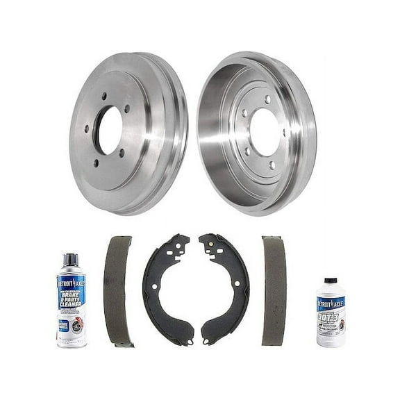 Rear Brake Pad Set and Brake Drum Kit - Compatible with 2008 - 2017 Jeep Compass 2009 2010 2011 2012 2013 2014 2015 2016