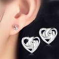 thumbnail image 2 of Aros elegantes de joyería, un corazón blanco, par/juego, pendientes de mujer, pendientes de plata, 2 of 5