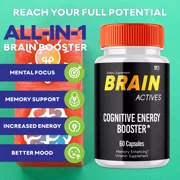 Brain Actives - Nootropic Supplement Cognitive Support Supplement (3 Pack)