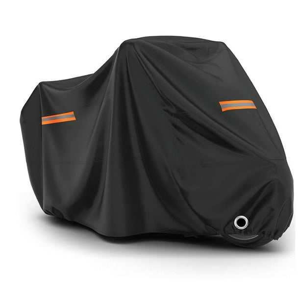 Funda protectora para motocicleta de poliéster 210T con banda reflectante, resistente a los rayos UV, al agua, a la lluvia, al polvo, al viento, a la nieve, a los excrementos de pájaros, para exterior