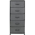 thumbnail image 3 of Sorbus Nightstand Dresser with 5 Drawers - Tall Storage Tower Unit Organizer for Bedroom, Hallway, Closet, College Dorm - Chest Drawer for Clothes, Steel Frame, Wood Top, Fabric Bins (Black/Charcoal), 3 of 7