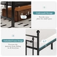 thumbnail image 5 of Einfach Queen Size Metal Platform Bed Frame with Victorian Style Headboard & Footboard, Under-Bed Storage, Black, 5 of 8