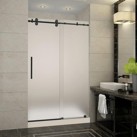 Aston Sdr978f-Tr-48-10-M Langham 48" Wide X 77-1/2" High Frameless Sliding Shower Door -