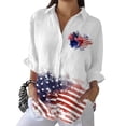 thumbnail image 4 of YLHFASHION Chemise à Imprimé Drapeau Américain Rétro pour Femmes pour la Fête de l'Indépendance, Imprimé Artistique, Chemise Décontractée à Col en V, Rabais de 50 % Liquidation Chemises pour Femmes, 4 of 5