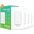 thumbnail image 2 of GHome Smart Switch,Smart Wi-Fi Light Switch Compatible with Alexa and Google Assistant 2.4Ghz, Single-Pole,Neutral Wire Required,UL Certified,Remote/Voice Control, No Hub Required (4 Pack), 2 of 4