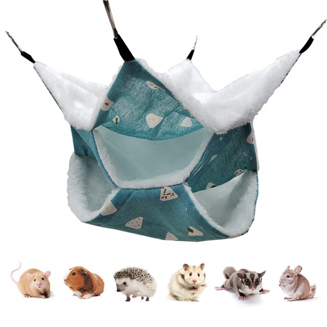 Hamaca planeadora de azúcar de triple capa, hamaca de jaula para mascotas pequeñas, ropa de cama para animales pequeños para dormir de ratas loros