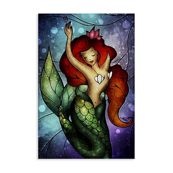 Stupell Industries Undersea Dreaming Mermaid Fantasy & Sci-Fi Painting Wrapped Canvas Canvas Art Print Wall Art, 16 x 24