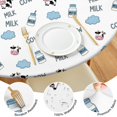 thumbnail image 4 of White Cow Milk Jar Cloud Pattern Round Fitted Tablecloth with Elastic Edge,Dining Table Cover Waterproof,Outdoor Round Tablecloth for Camping,Dining,Indoor and Outdoor, 4 of 7