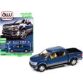 thumbnail image 1 of 2019 Ford F-150 Lariat 4x4 Pickup Truck Blue Jeans Gris metálico y magnético \Muscle Trucks\ Edición limitada a 13448 piezas en todo el mundo 1/64 Diecast Model Car by Autoworld""" Auto World 64322-AWSP078B, 1 of 1