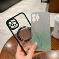 thumbnail image 2 of for iPhone 11 Pro Case Glitter Magnetic Compatible with MagSafe Full Camera Lens Protection Luxury Plating Cute Bling Clear Shockproof Slim Phone Case for Women Girls (Green), 2 of 14