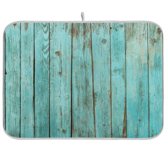 Dish Drying Mat Retro Wood Kitchen Mats Microfiber Counter Absorbent Dish Pad Drainer Rack 16"x18"