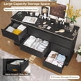 thumbnail image 3 of 9 Drawers Dresser Wide Chest of Drawers with Power Outlets for Bedroom, Long TV Stand Storage Cabinet with 9 Drawers for Living Room, Black, 3 of 9