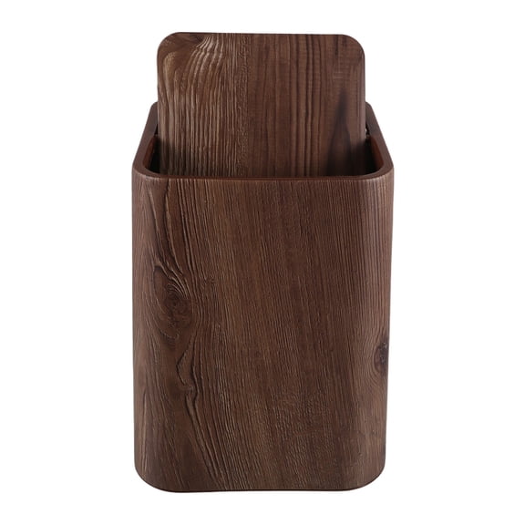 WESIEVYA Modern Imitation Wood Garbage Can Light Brown PP for Storage Use Odor Sealed