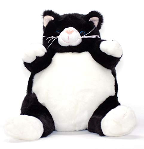 black and white stuffed animal cat