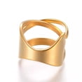 thumbnail image 3 of 304 Stainless Steel Finger Rings Wide Band Hollow Rings Gold Size 7 17Mm Z710, 3 of 3