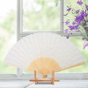 Rdeghly Black Hand Fan, Wood Folding Fan,Folding Fan, Japanese Vintage Style Handmade Hand Fan Lace Fan For Decoration