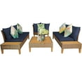 thumbnail image 2 of Patiojoy Navy Patio Loveseat 4PCS Rattan Furniture Set With Wooden Side Table Cushioned, 2 of 4
