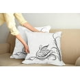 thumbnail image 2 of Ambesonne Animal Throw Pillow Cover 2 Pack, Black Swan in River, 24", White Black, 2 of 5