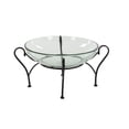 thumbnail image 5 of DecMode Traditional 9 X 20 Inch Clear Glass Round Bowl with Iron Scroll Stand, 5 of 6