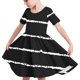 thumbnail image 1 of Odeerbi Niñas de Verano Vestido de Línea A Rayas Vestido de Columpio Vestido Elástico de Manga Corta Para Niños, 1 of 7