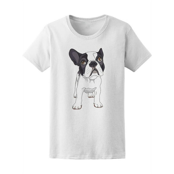 Cartoon French Bulldog T-Shirt Women -Image by Shutterstock, Female Small