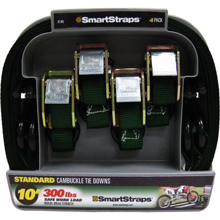 SmartStraps 10' 900 lbs. Cambuckle, Green 4 Pack