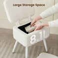 thumbnail image 7 of Vanity Stool Chair with Storage and Folding Back, Small Faux Fur Soft Ottoman, 4 Metal Legs with Anti-Slip Feet, Modern Multifunctional Chairs for Makeup, Bedroom White (White), 7 of 7