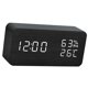 thumbnail image 4 of Reloj despertador LED Mesa de madera Humidómetro Termómetro Control de voz Temporizador de escritorio digital, Madera negra Luz blanca Inevent HA004025-05, 4 of 7