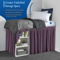 thumbnail image 3 of 60 Inch Drop Length Dorm Room Bed Skirt | Twin XL Ruffled Microfiber Made | Plum Solid, 3 of 7