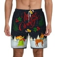 thumbnail image 3 of Uemuo Merry Christmas Elk Pattern Mens Swim Trunks Quick Dry Board Shorts with Mesh Lining, Stretch Beach Shorts Quick Dry No-Chafing Board Shorts-Small, 3 of 9