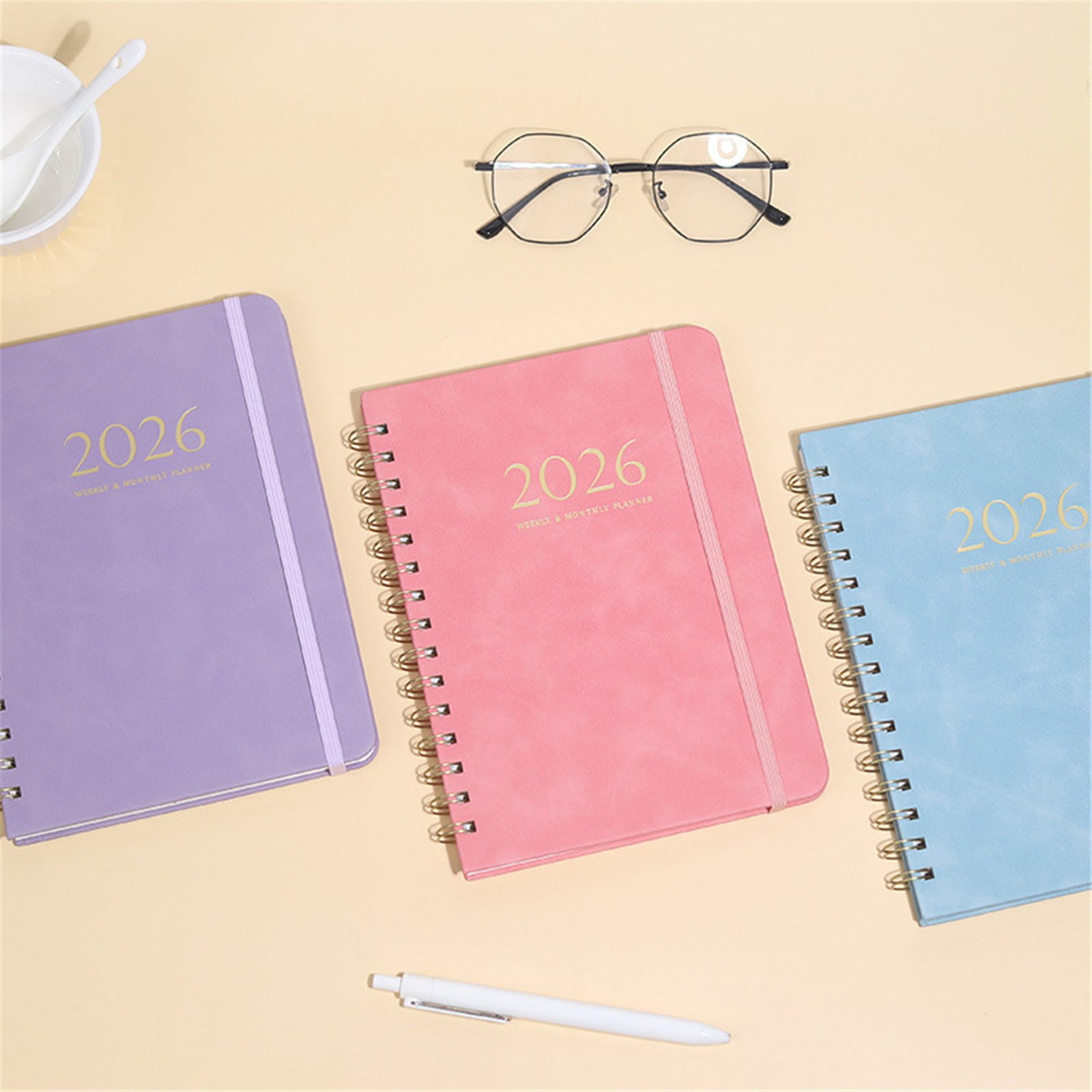 PPKVUFD Daily Planner 2026, Weekly and Monthly Planner, 6.1" x 8.5", for Women, Men, Hardcover