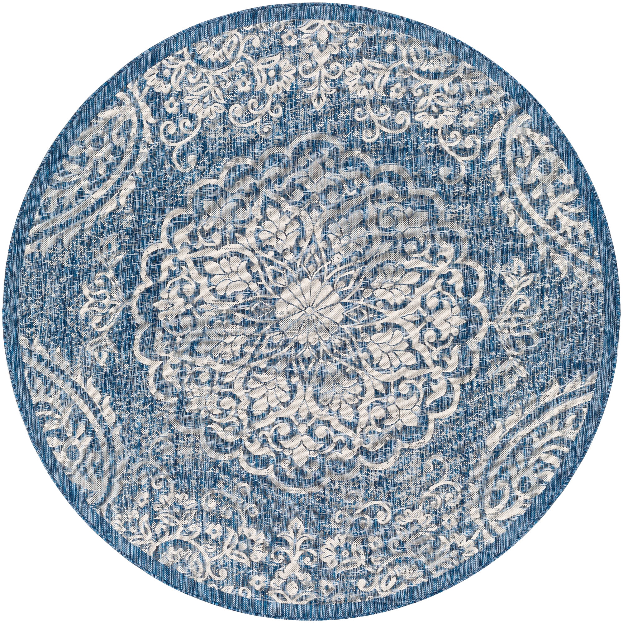 Art of Knot Yarrow 6' x 9' Blue Oriental Outdoor Rugs