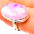 thumbnail image 1 of Pink Moonstone Ring Size 8.5 (925 Sterling Silver)  - Handmade Boho Vintage Jewelry RING130242, 1 of 3