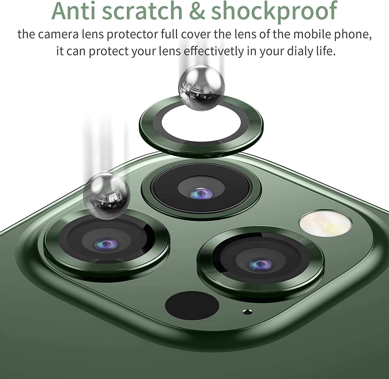 3+1] [upgrade] For Iphone 13 Pro Max/iphone 13 Pro Camera Lens Protector,  Hd Tempered Glass Camera Screen Protector Shockproof Ring Cover Film  Decorative Accessories, Green Glitter - Temu