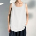 thumbnail image 2 of Wyobmus Mens Tank Top Quick Dry Solid Color Sleeveless Muscle Gym Shirt Fitness Sports Round Neck Tanks White, 2 of 5