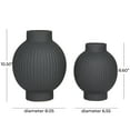 thumbnail image 3 of CosmoLiving by Cosmopolitan 11", 9"H Ribbed Black Ceramic Vase, Set of 2, 3 of 7