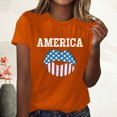 thumbnail image 2 of Blusa informal de manga corta con cuello redondo y estampado suelto de verano para mujer con estilo OAVQHLG3B Store  lin121212, 2 of 4