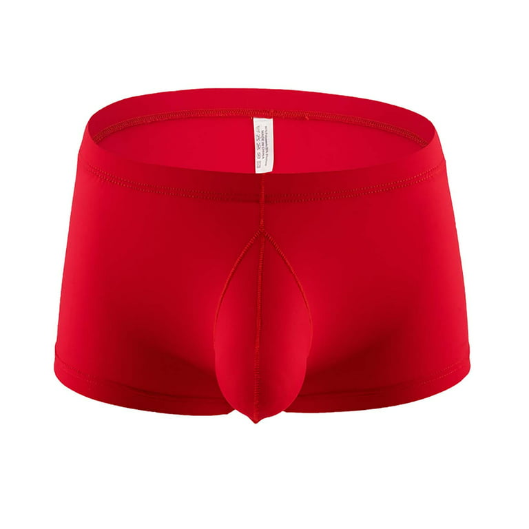 HAOTAGS Men's Underwear Boxer Briefs Breathable Regular Mens Boxer Briefs  Underwear Men Pack Red Size M 