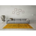thumbnail image 3 of Ahgly Company Machine Washable Indoor Square Oriental Yellow Industrial Area Rugs, 4' Square, 3 of 4