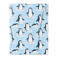 thumbnail image 1 of Printed Penguin Soft Warm Flannel Fleece Throw Sherpa Blanket, 1 of 8