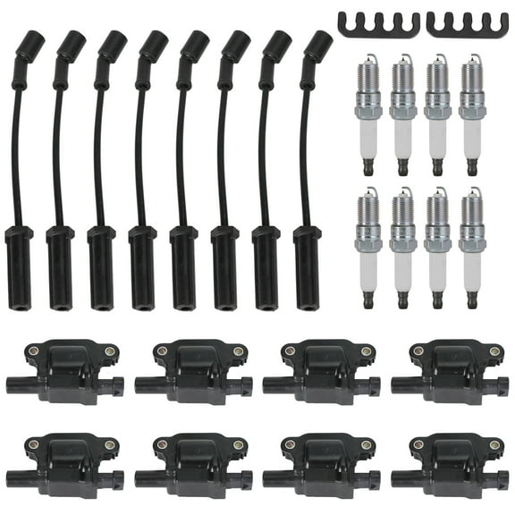 8PCS Square Ignition Coil Spark Plug Wires 12611424 For Silverado 1500 Tahoe GMC