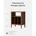 thumbnail image 3 of EYYTHUNG Record Player Stand with Vinyl Record Storage Holds up to 180 Albums, Large Turntable Stand Dispaly Shelf, Farmhouse Wood End Table, Brown, 3 of 7