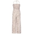 thumbnail image 6 of Ernkv Women's Wide Leg Jumpsuit Comfy Lounge Casual Slim Cut Waist Ruffle Jumpsuit Fashion Full Length Trousers Wide Leg Jumpsuit For Lady Wife Daughter Girlfriend Floral Print Gray L, 6 of 9