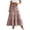 Pink, variant on Maxi Skirt for Women High Waist Drawstring Tiered Casual Loose Ruffle Maxi Solid Color Skirt For Party Casual Office