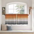 thumbnail image 3 of Orange Gray Tier Curtains, Farmhouse Retro Gradient Wooden Grain Light Filtering Kitchen Curtains, 2Pcs Rod Pocket Half Window Treatments Panels for Sink Cafe Cabinet Camper 27.5x24 Inches, 3 of 9